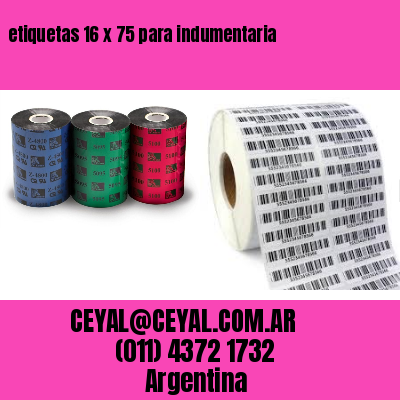 etiquetas 16 x 75 para indumentaria