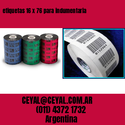 etiquetas 16 x 76 para indumentaria