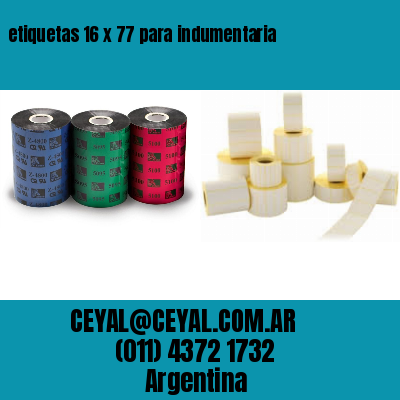 etiquetas 16 x 77 para indumentaria