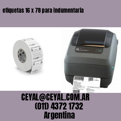 etiquetas 16 x 78 para indumentaria