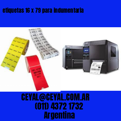 etiquetas 16 x 79 para indumentaria