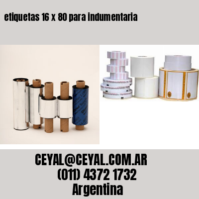 etiquetas 16 x 80 para indumentaria
