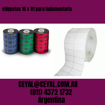 etiquetas 16 x 81 para indumentaria