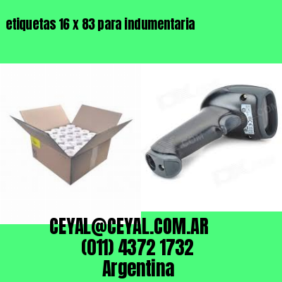 etiquetas 16 x 83 para indumentaria