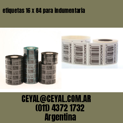etiquetas 16 x 84 para indumentaria