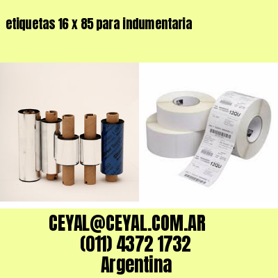 etiquetas 16 x 85 para indumentaria