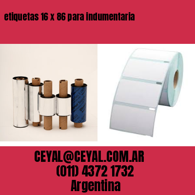 etiquetas 16 x 86 para indumentaria