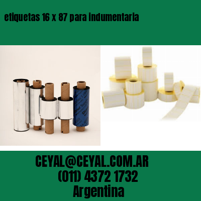 etiquetas 16 x 87 para indumentaria