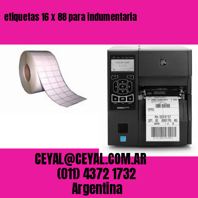 etiquetas 16 x 88 para indumentaria