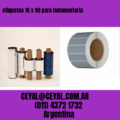 etiquetas 16 x 89 para indumentaria