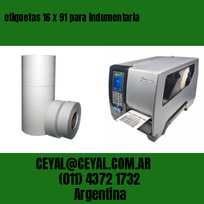 etiquetas 16 x 91 para indumentaria
