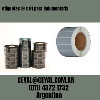 etiquetas 16 x 91 para indumentaria