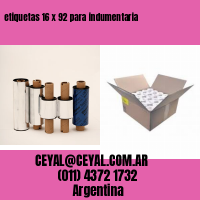 etiquetas 16 x 92 para indumentaria