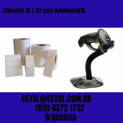 etiquetas 16 x 93 para indumentaria