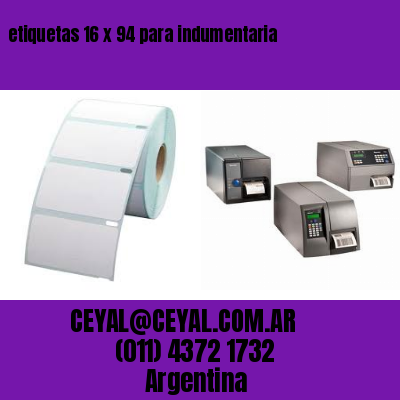etiquetas 16 x 94 para indumentaria