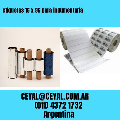 etiquetas 16 x 96 para indumentaria