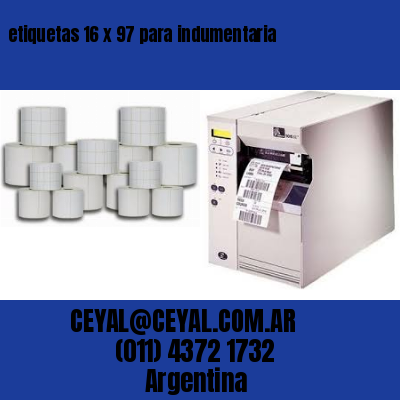 etiquetas 16 x 97 para indumentaria