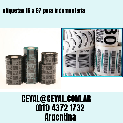 etiquetas 16 x 97 para indumentaria