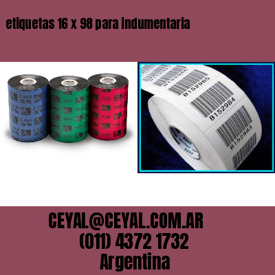 etiquetas 16 x 98 para indumentaria