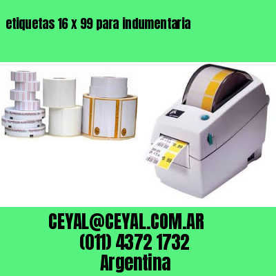 etiquetas 16 x 99 para indumentaria