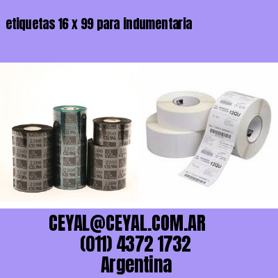 etiquetas 16 x 99 para indumentaria