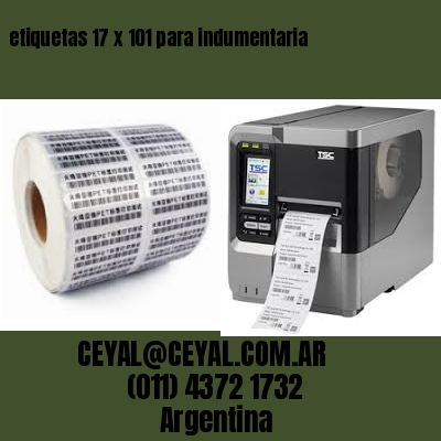 etiquetas 17 x 101 para indumentaria