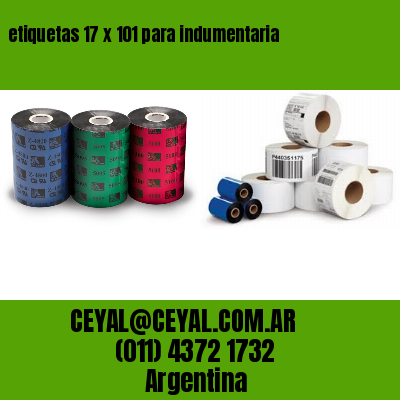 etiquetas 17 x 101 para indumentaria