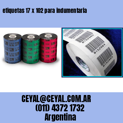 etiquetas 17 x 102 para indumentaria