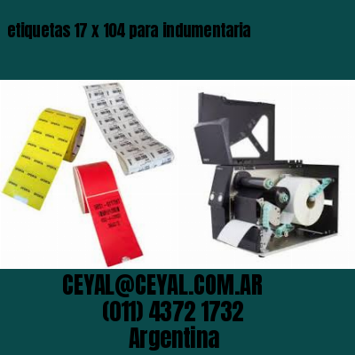 etiquetas 17 x 104 para indumentaria