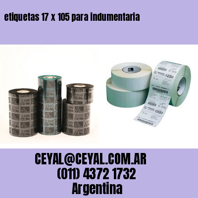 etiquetas 17 x 105 para indumentaria