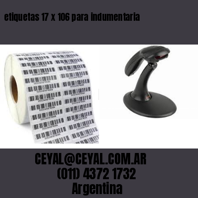 etiquetas 17 x 106 para indumentaria