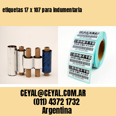 etiquetas 17 x 107 para indumentaria