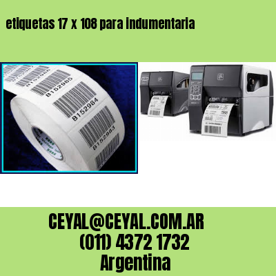 etiquetas 17 x 108 para indumentaria