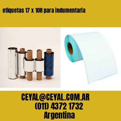 etiquetas 17 x 108 para indumentaria