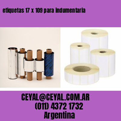 etiquetas 17 x 109 para indumentaria