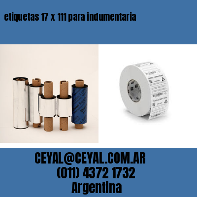 etiquetas 17 x 111 para indumentaria