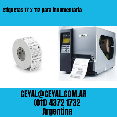 etiquetas 17 x 112 para indumentaria