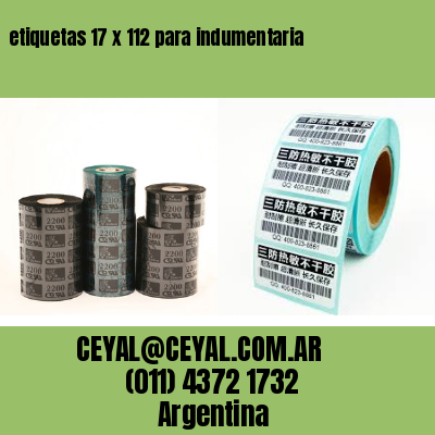 etiquetas 17 x 112 para indumentaria