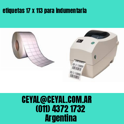 etiquetas 17 x 113 para indumentaria