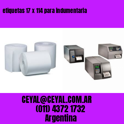 etiquetas 17 x 114 para indumentaria