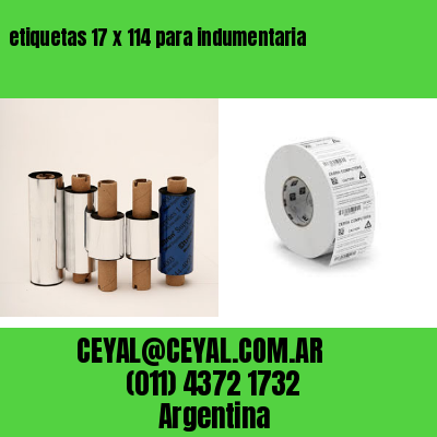 etiquetas 17 x 114 para indumentaria