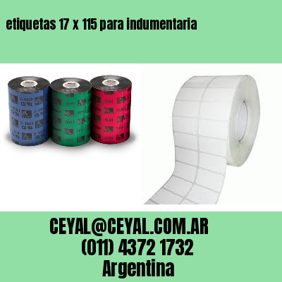 etiquetas 17 x 115 para indumentaria