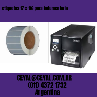 etiquetas 17 x 116 para indumentaria