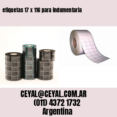 etiquetas 17 x 116 para indumentaria