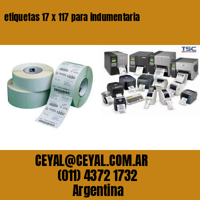 etiquetas 17 x 117 para indumentaria