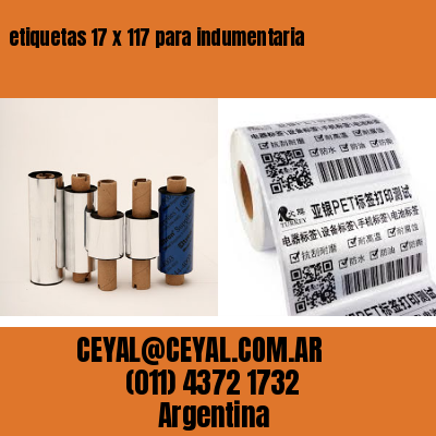 etiquetas 17 x 117 para indumentaria