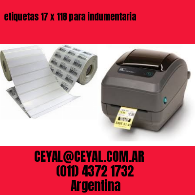 etiquetas 17 x 118 para indumentaria