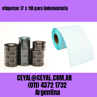 etiquetas 17 x 118 para indumentaria