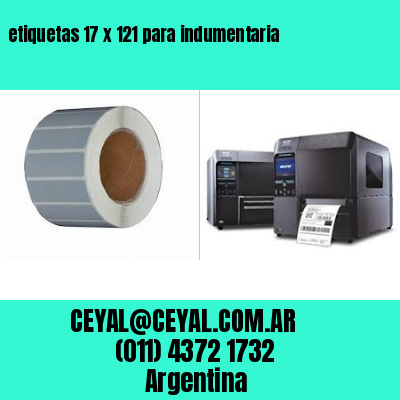 etiquetas 17 x 121 para indumentaria