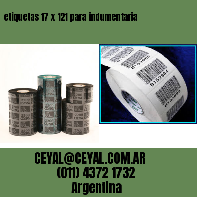etiquetas 17 x 121 para indumentaria